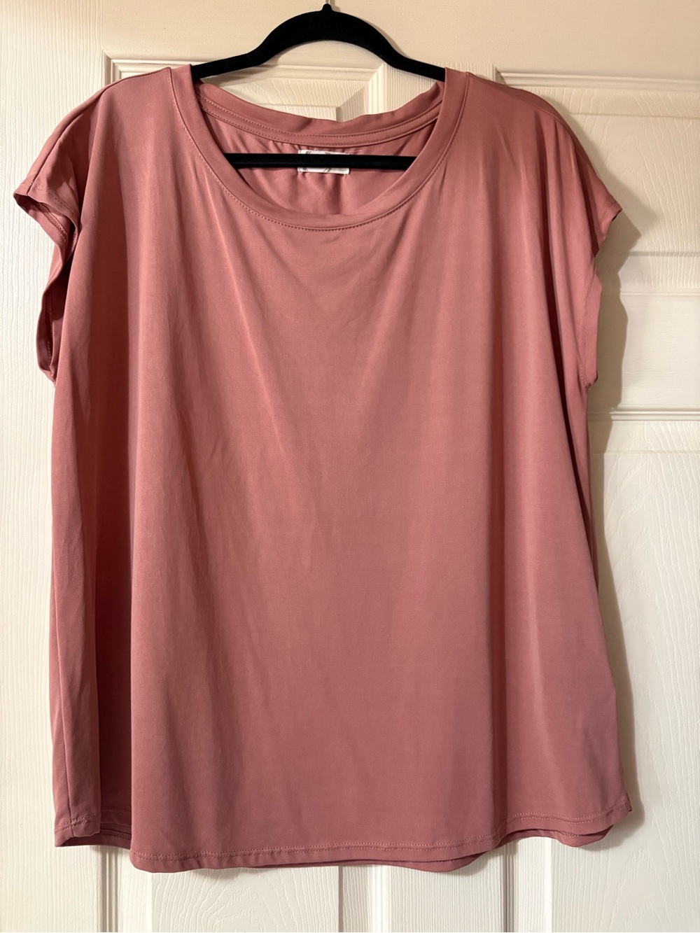 Maurices 24/7 Dusty Rose Short Sleeve Crew Neck Top